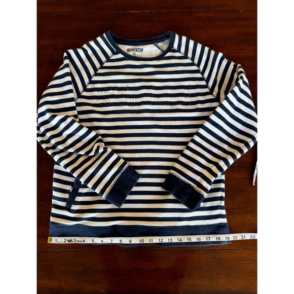 Staple Sweatshirt Sz S Men's Long Sleeve Blue White Stripe Preppy Logo Embossed - Picture 8 of 9